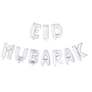 Eid Mubarak Folieballonger Silver