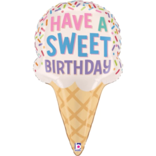 Glasstrut Happy Birthday Folieballong