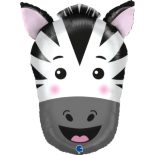 Zebrahuvud Folieballong