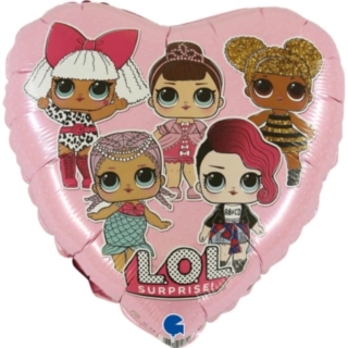 LOL Surprise® Hjärta Folieballong Ljusrosa