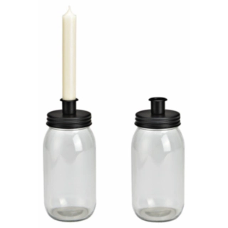 Ljusstake Glasvas Svart