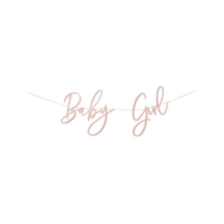 Baby Girl Banner Ljusrosa