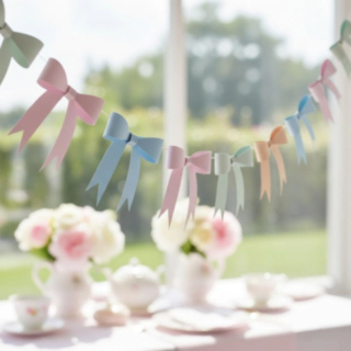 Tea Party Rosett Girlang