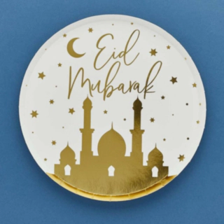 Eid Mubarak Tallrikar Vit/Guld