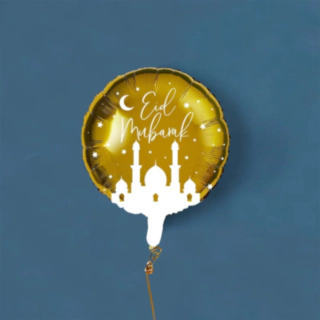 Eid Mubarak Folieballong Vit/Guld