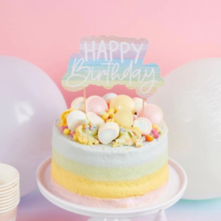 Eko Happy Birthday Tårttopper Multifärgad Pastell