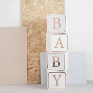 Baby Dekorationsklossar Vit/Roséguld