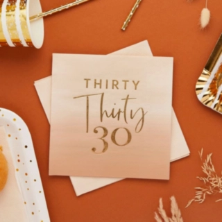 30 År Servetter Rosa