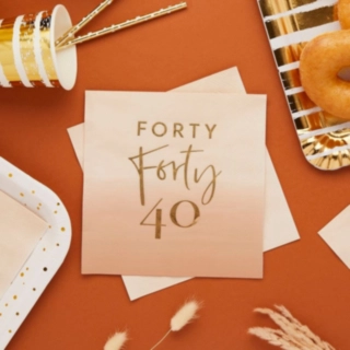 40 År Servetter Rosa