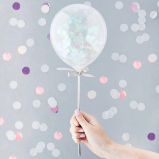 Mini Konfettiballonger Silver