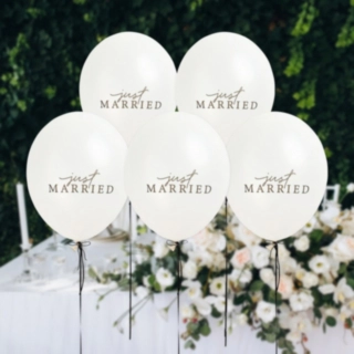 Just Married Latexballonger Vit