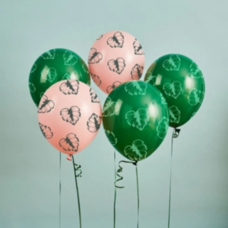 Tropiska Ballonger Gröna/Rosa