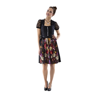 Dirndl Svart Blommig