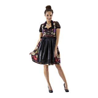 Dirndl Blommig Svart