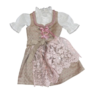 Barn Dirndl Champagne/Ljusrosa