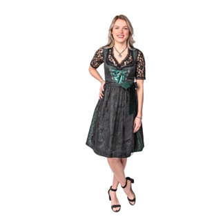 Dirndl Jacquard Svart/Grön