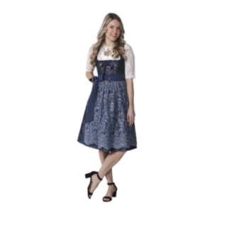 Dirndl Jacquard Blå Glansig