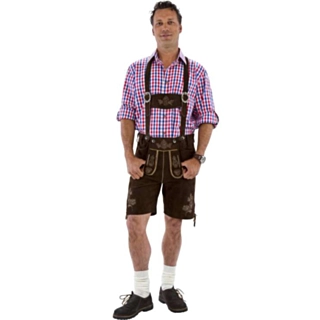 Lederhosen Deluxe Kort Mörkbrun