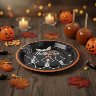 Skelett Halloween Papptallrikar