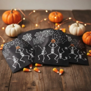 Skelett Halloween Godispåsar