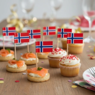 Norge Flagga Matpinne