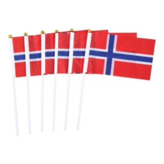 Norsk Flagga På Pinne