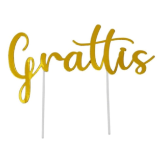 Grattis Tårttopper Guld