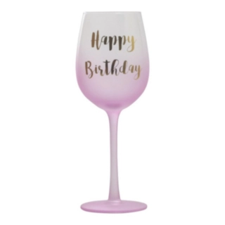 Happy Birthday Vinglas Ljusrosa