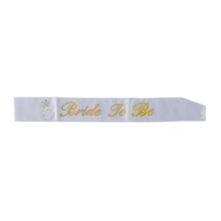 Bride To Be Ordensband Vit/Guld