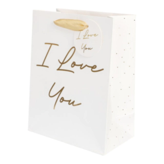 I Love You Presentpåse Vit