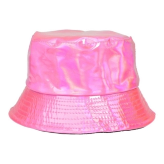 Glänsande Bucket Hat Ljusrosa