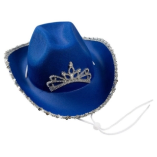 Glitter Cowboyhatt Blå