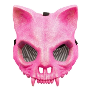 Katt Skelett Mask Ljusrosa