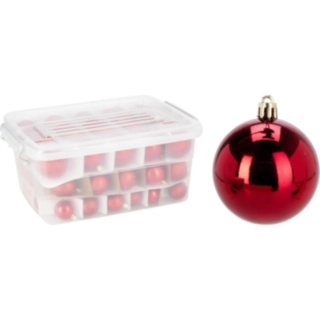 Låda Julgranskulor Röd