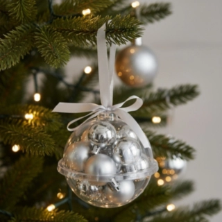 Mini Julgranskulor i Julgranskula Silver