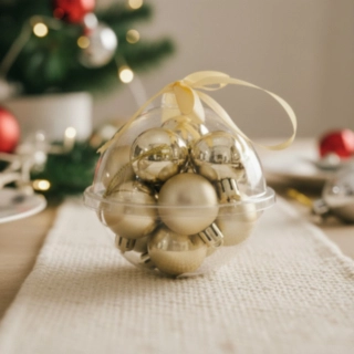 Mini Julgranskulor i Julgranskula Champagne