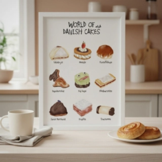 World Of Danish Cakes A4 Affisch