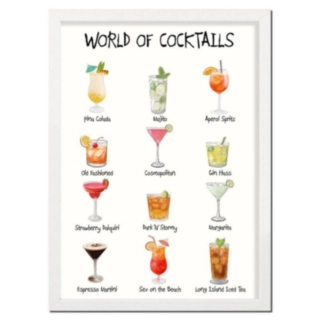 World Of Cocktails A4 Affisch