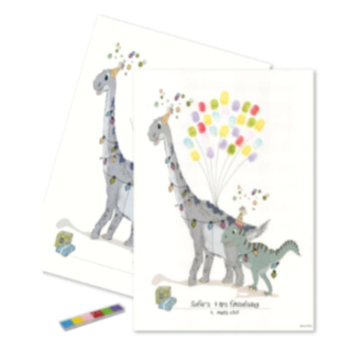 Dino Fingeravtryck Affisch Multifärgad