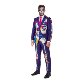 Suitmeister® Purple Sugar Skull Kostym