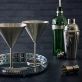 Martiniglas Matt Silver Rostfritt Stål