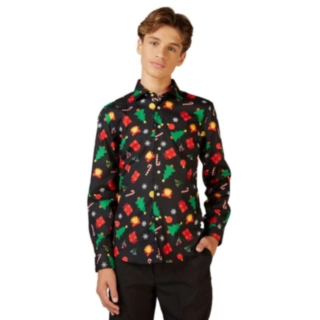 Opposuits® Christmas Icons Black Teen Skjorta