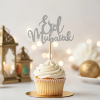 Eid Mubarak Tårttopper Silver