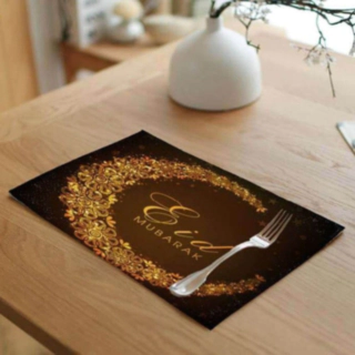 Eid Mubarak Bordstablett Svart/Guld