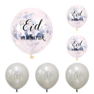 Eid Mubarak Konfettiballonger Silver