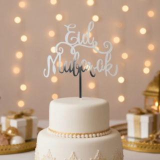 Eid Mubarak Tårttopper Silver