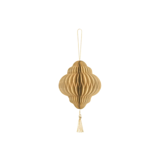 Julpynt Honeycomb Droppe Beige
