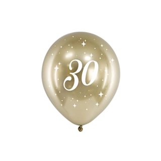 30 År Ballonger Guld