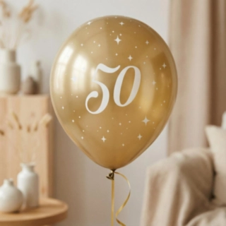 50 År Ballonger Guld