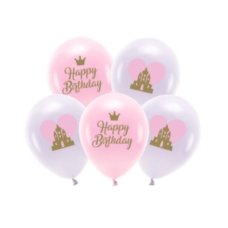 Prinsessslott Happy Birthday Ballonger